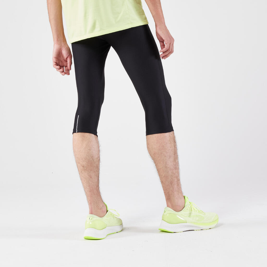 Men's Running 3/4 Tights - Kiprun Run 100 Black